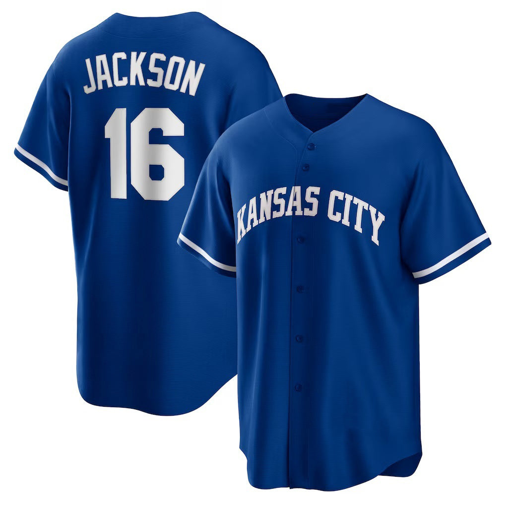 Kansas City Royals #16 Bo Jackson Rush Blue HOLBERT Alternate 2 Replica Jersey