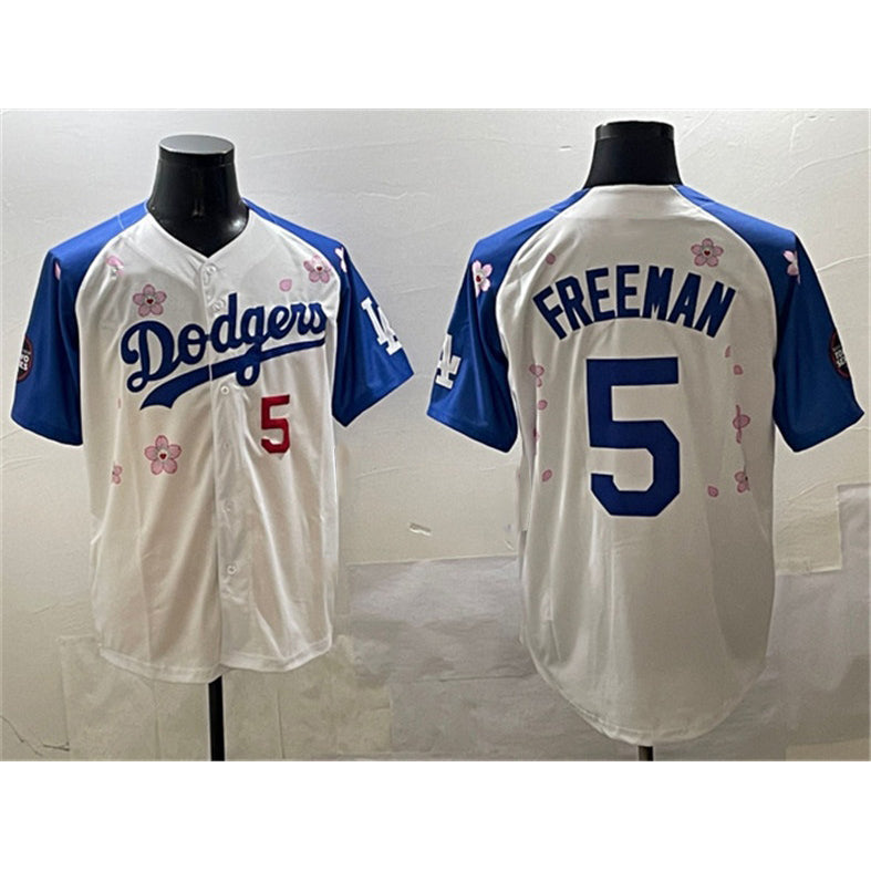 Los Angeles Dodgers #5 Freddie Freeman White Royal HOLBERT 2025 Tokyo Series Limited Stitched Jersey