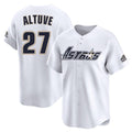 Houston Astros #27 Jose Altuve Player White HOLBERT Throwback Cooperstown Collection Limited Stitched Jerseys