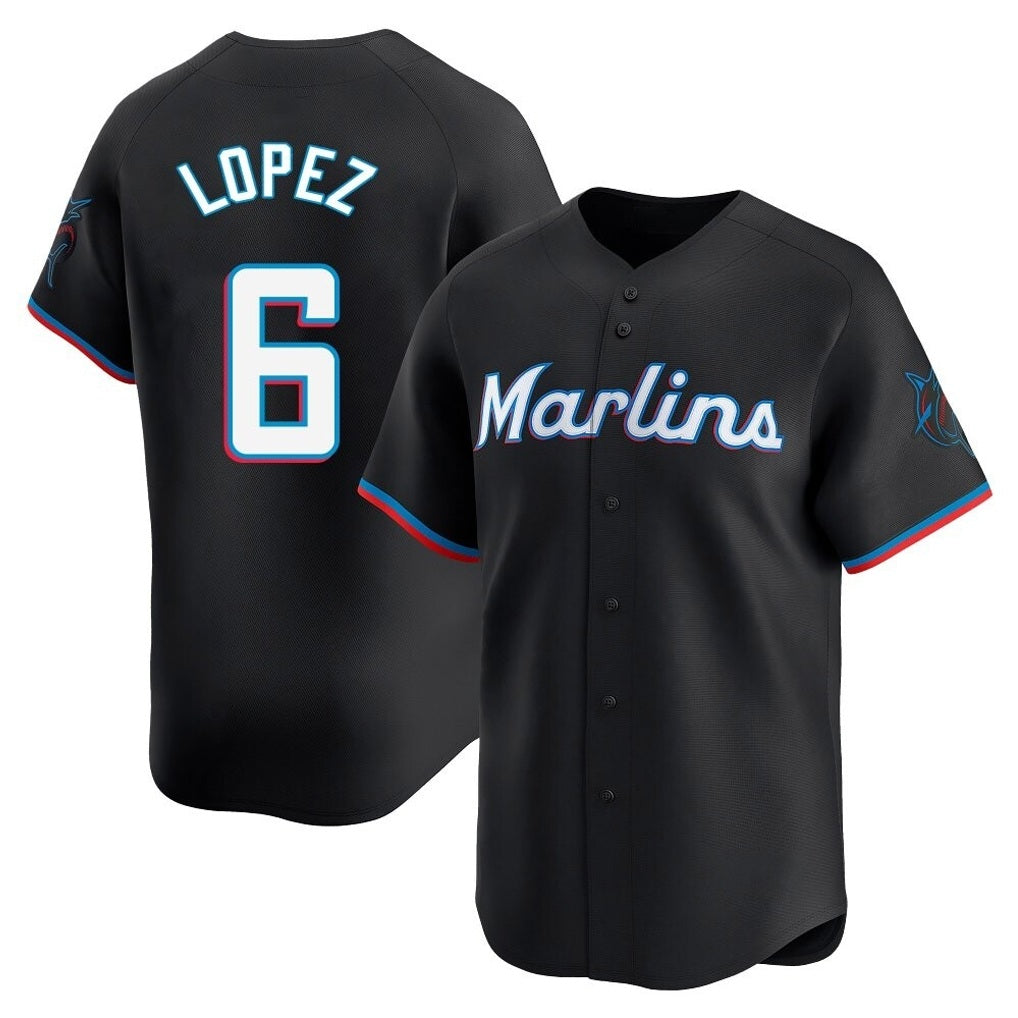 Miami Marlins #6 Otto Lopez Player Black HOLBERT Home Limited Stitched Jerseys