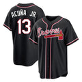 Atlanta Braves #13 Ronald Acuna Jr Player Black HOLBERT Fashion Out Game Stitched Jerseys