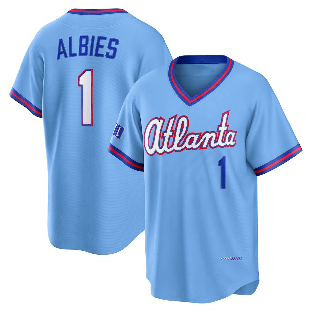 Atlanta Braves #1 Ozzie Albies Powder Blue HOLBERT 2026 City Connect Stadium Jersey