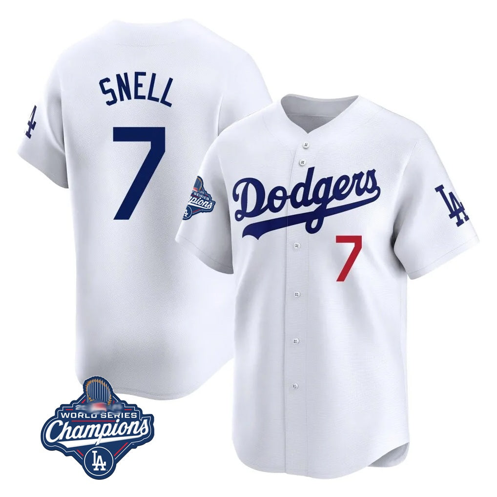 Los Angeles Dodgers #7 Blake Snell Player White HOLBERT Game Limited World Series Meet Home Stitched Jerseys