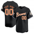 Custom Atlanta Braves Peaches n¡¯ Cream Vapor Premier Limited Jersey ¨C Black HOLBERT