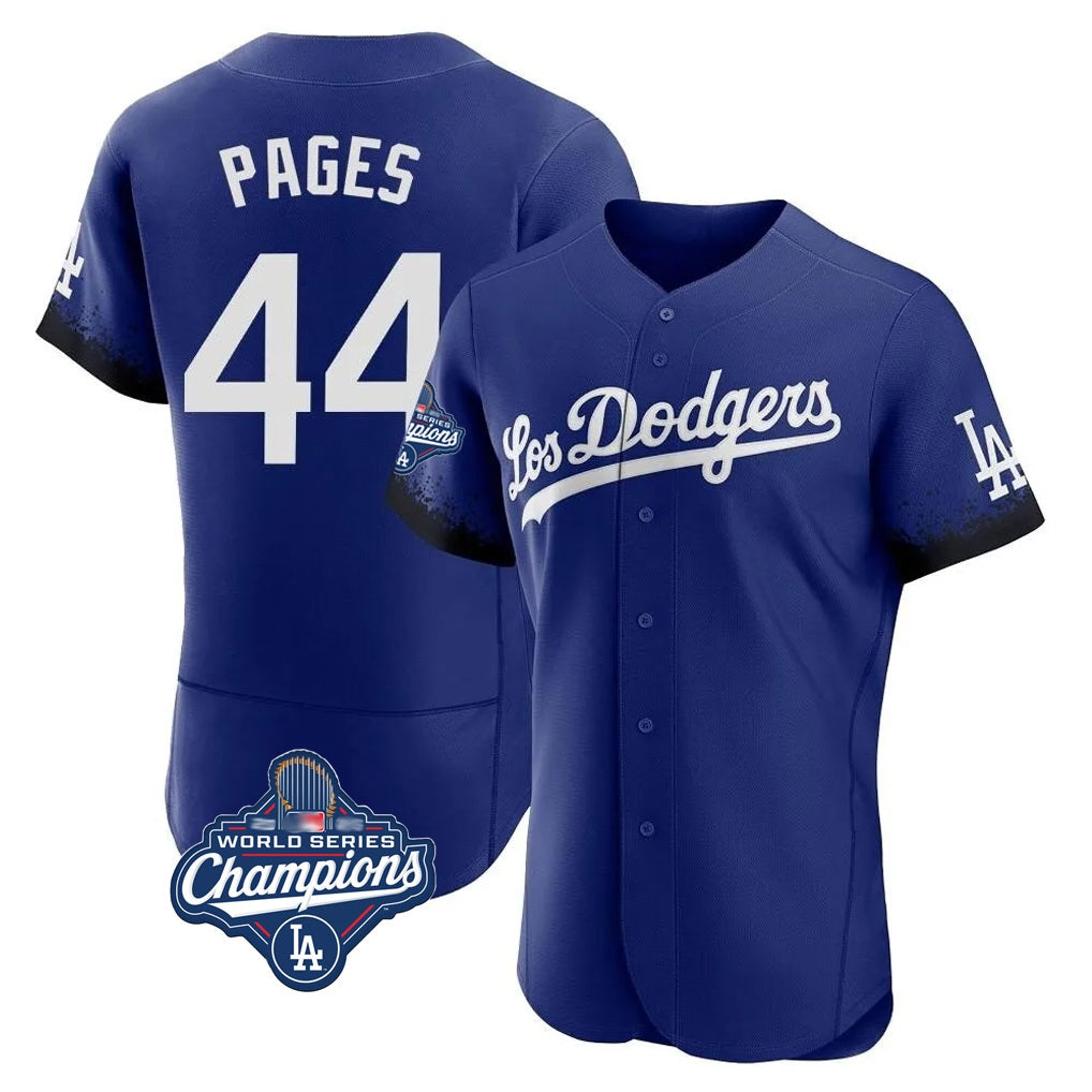 Los Angeles Dodgers #44 Andy Pages Player Royal HOLBERT World Series Meet City Connect Elite Home Stitched Jerseys