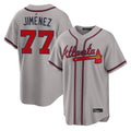 Atlanta Braves #77 Joe Jimenez Player Gray HOLBERT Home Game Stitched Jerseys