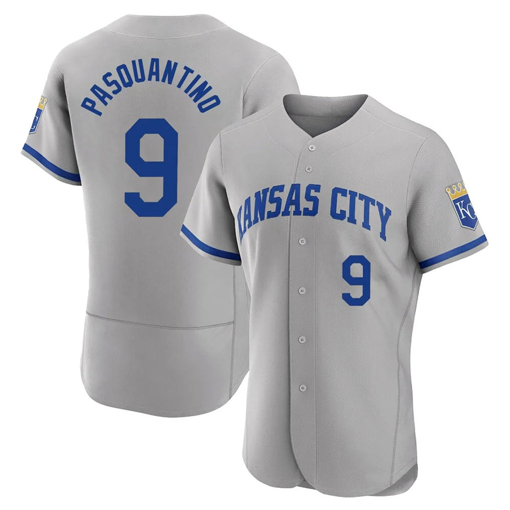 Kansas City Royals #9 Vinnie Pasquantino Player Gray HOLBERT Limited Elite Home Game Stitched Jerseys