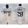 Detroit Tigers #28 Javier B¨¢ez White HOLBERT 'Motor Gothic Edition' Vapor Premier Limited Stitched Jersey