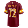 W.Commanders #72 Josh Conerly Jr. Burgundy HOLBERT 2025 Draft First Round Pick Game Jersey