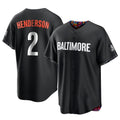 Baltimore Orioles #2 Gunnar Henderson Player Black HOLBERT City Connect Home Game Stitched Jerseys