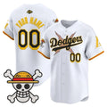 Custom Los Angeles Dodgers x One Piece x Mamba White HOLBERT Vapor Premier Limited Jersey - Stitched