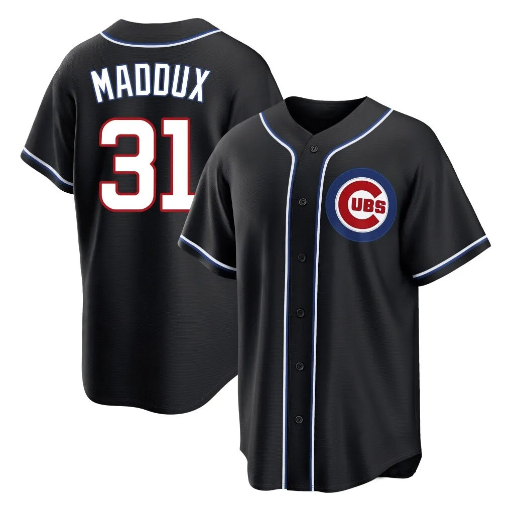Chicago Cubs #31 Greg Maddux Player Black HOLBERT Fashion Out Game Stitched Jerseys