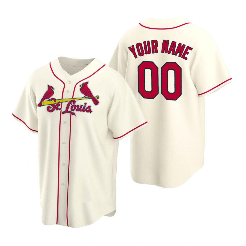 Custom St. Louis Cardinals Cream HOLBERT Stitched Cool Base Jersey