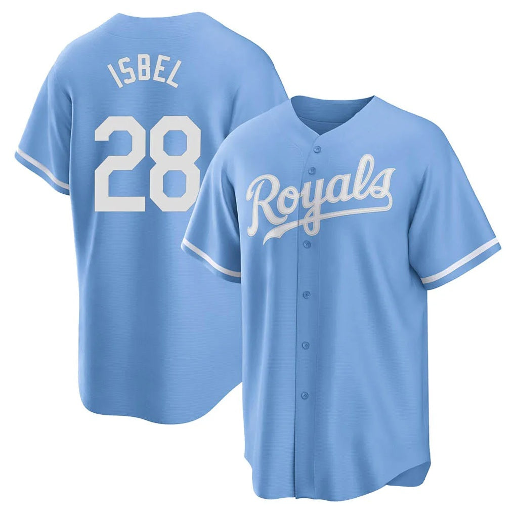 Kansas City Royals #28 Kyle Isbel Player Light Blue HOLBERT Home Game Stitched Jerseys