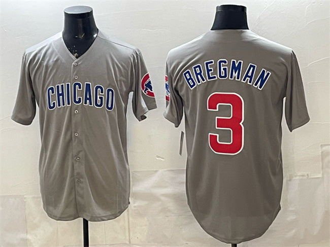Chicago Cubs #3 Alex Bregman Grey HOLBERT Limited Stitched Jersey