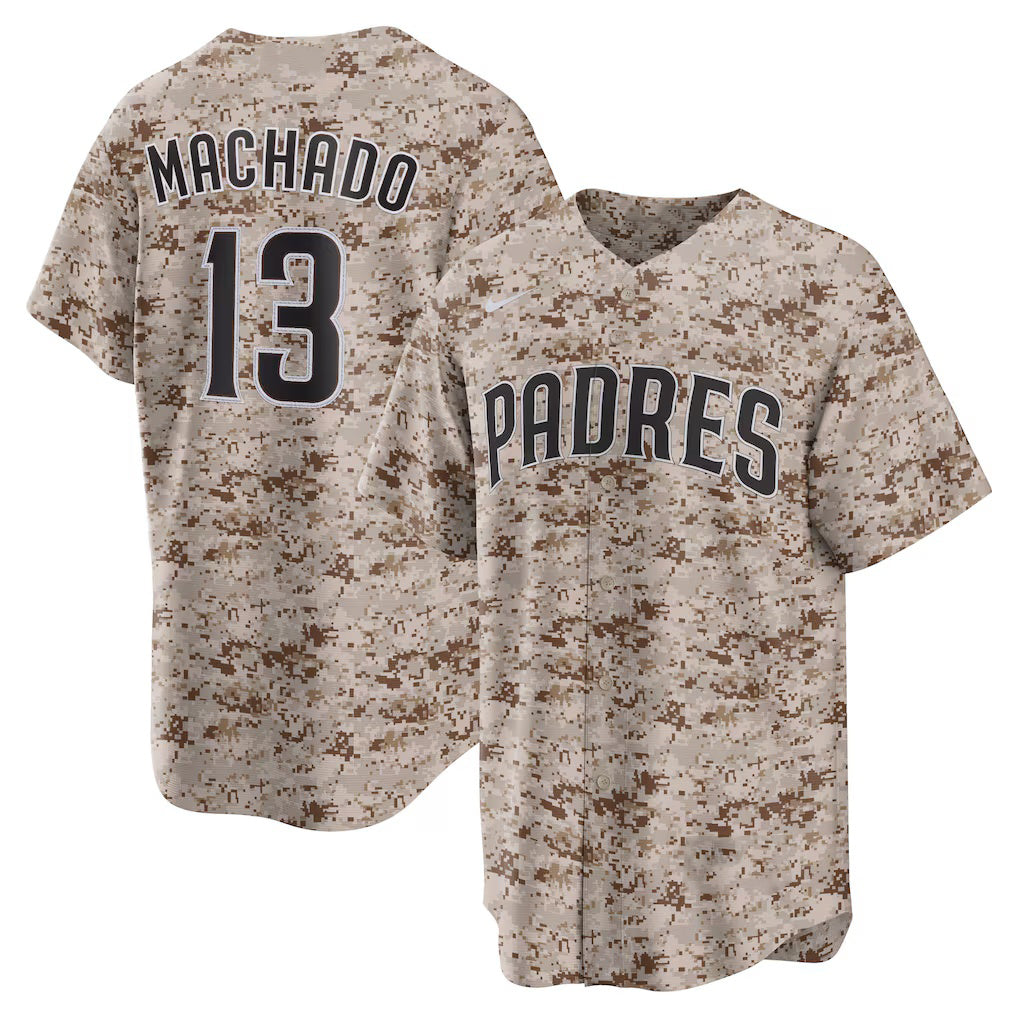 San Diego Padres #13 Manny Machado Camo HOLBERT USMC Alternate Replica Player Jersey