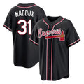 Atlanta Braves #31 Greg Maddux Player Black HOLBERT Fashion Out Game Stitched Jerseys