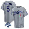 Los Angeles Dodgers #5 Freddie Freeman Player Gray HOLBERT World Series Meet Game Home Stitched Jerseys