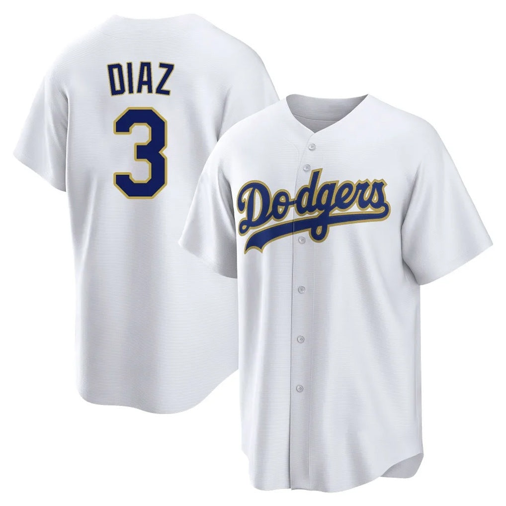 Los Angeles Dodgers #3 Edwin D¨ªaz Player Gold White HOLBERT 2026 Collection Stadium Game Stitched Jerseys