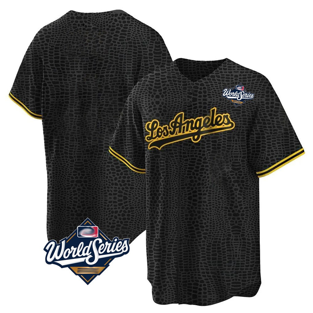 Los Angeles Dodgers Blank Player Black Gold HOLBERT Limited Home World Series Stitched Jerseys
