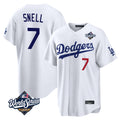 Los Angeles Dodgers #7 Blake Snell Player White HOLBERT Game World Series Home Stitched Jerseys