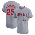Los Angeles Angels #25 Travis d'Arnaud Player Gray HOLBERT Home Limited Elite Stitched Jerseys