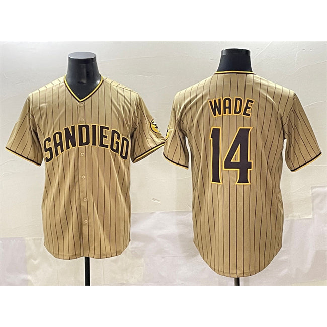 San Diego Padres #14 Tyler Wade Tan HOLBERT Cool Base Stitched Jersey