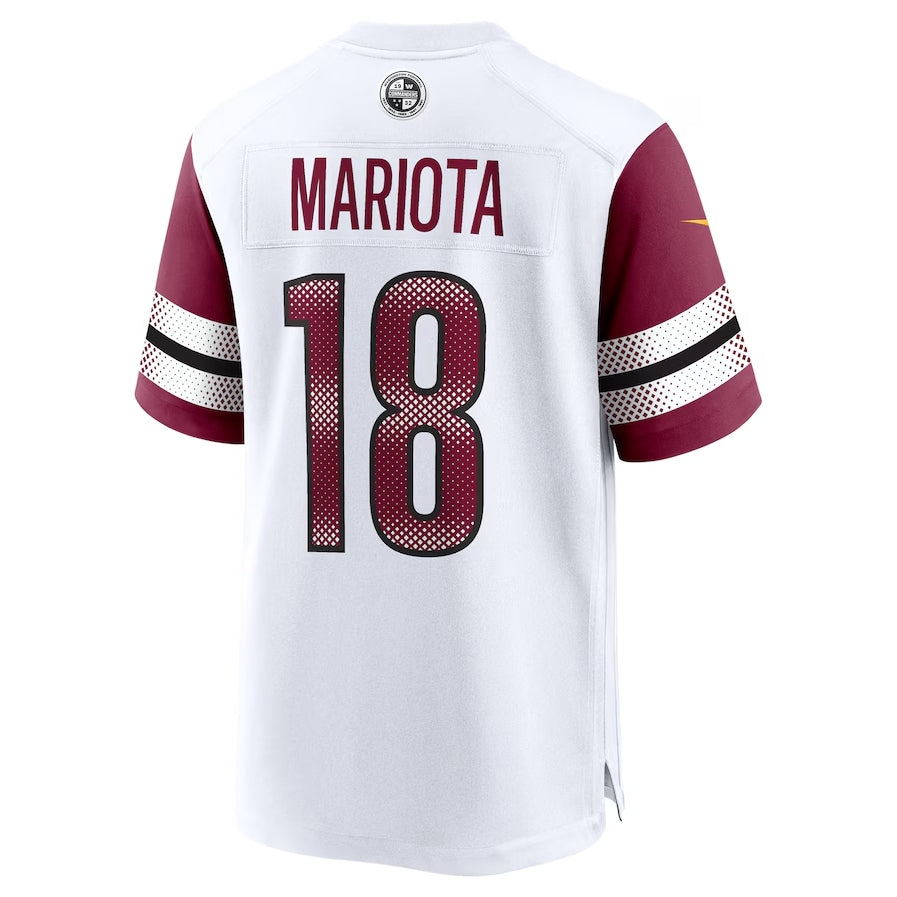 W.Commanders #18 Marcus Mariota White HOLBERT Game Jersey