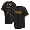 Atlanta Braves #7 Ha-Seong Kim Player Black HOLBERT Snake Skin City Home Game Stitched Jerseys