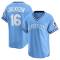 Kansas City Royals #16 Bo Jackson Light Blue HOLBERT Throwback Cooperstown Collection Limited Jersey