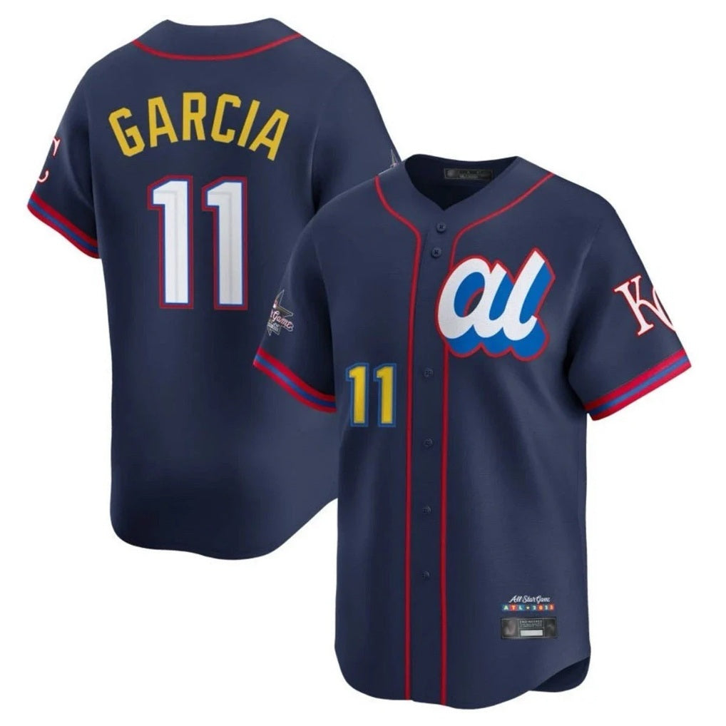 Kansas City Royals #11 Maikel Garcia Player Navy HOLBERT Limited American League All-Star Edition Stitched Jerseys