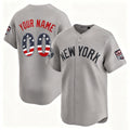 Custom New York Yankees Gray HOLBERT USA 250 Fourth of July Limited Stitched Jersey