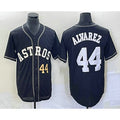Houston Astros #44 Yordan Alvarez Number Black HOLBERT Cool Base Stitched Jersey