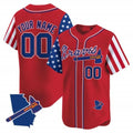 Custom Atlanta Braves 2024 Independence Day Vapor Premier Limited Jersey V2 ¨C Red HOLBERT