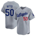 Los Angeles Dodgers #50 Mookie Betts Player Gray HOLBERT Limited Home Stitched Jerseys