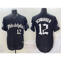 Philadelphia Phillies #12 Kyle Schwarber Black HOLBERT Gothic Vapor Limited Stitched Jersey