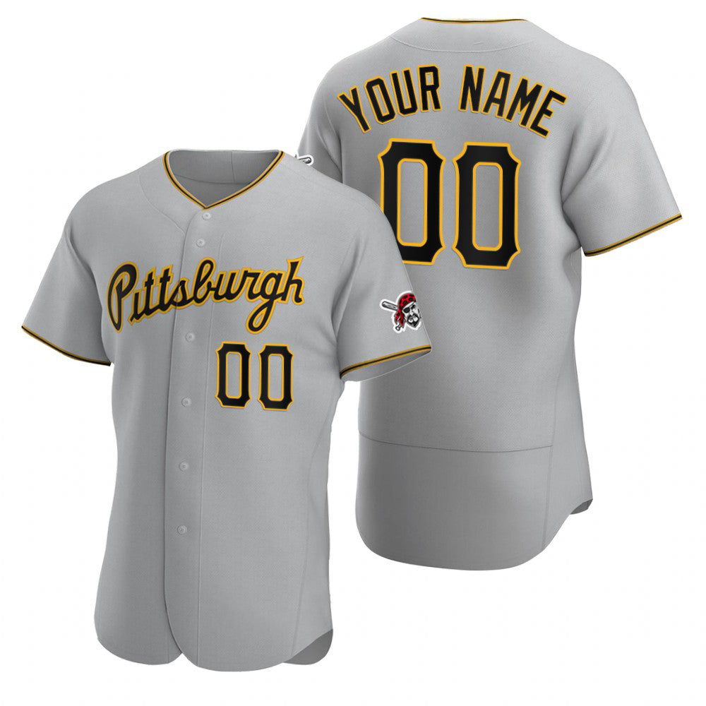 Custom Pittsburgh Pirates Gray HOLBERT Stitched Flex Base 2020 Road Jersey