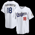 Los Angeles Dodgers #18 Yoshinobu Yamamoto White HOLBERT 2026 Gold Collection Stadium Jersey