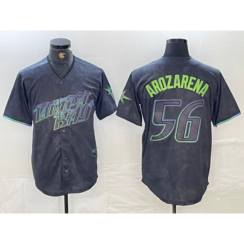 Tampa Bay Rays #56 Randy Arozarena Charcoal HOLBERT 2024 City Connect Limited Stitched Jersey
