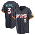 San Diego Padres #3 Jackson Merrill Obsidian HOLBERT 2026 City Connect Stadium Jersey