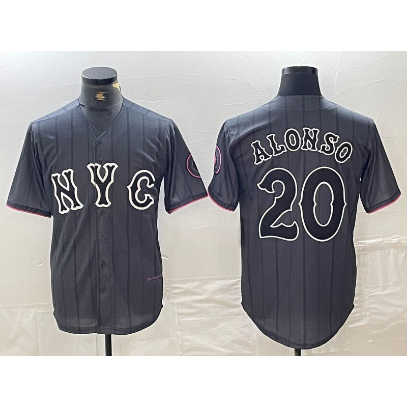 New York Mets #20 Pete Alonso Grey HOLBERT 2024 City Connect Cool Base Stitched Jersey