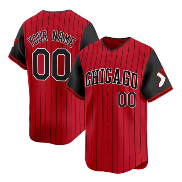 Custom Chicago White Sox Active Player Red Black HOLBERT 2025 City Connect Limited Stitched Jersey