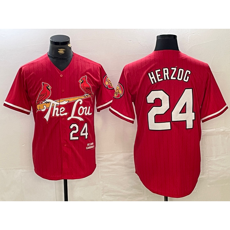 St. Louis Cardinals #24 Whitey Herzog Red HOLBERT 2024 City Connect Limited Stitched Jersey