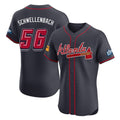 Atlanta Braves #56 Spencer Schwellenbach Player Navy HOLBERT 2025 Speedway Classic Limited Elite Home Game Stitched Jerseys