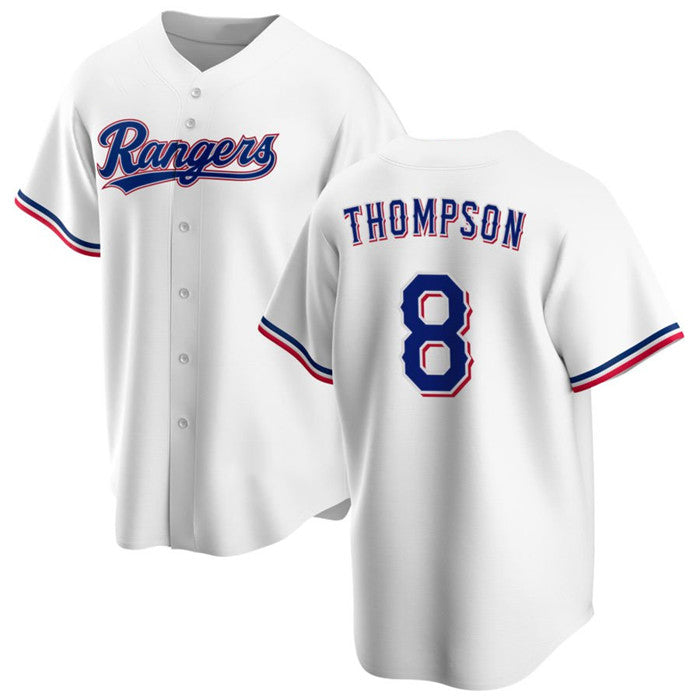 Texas Rangers #8 Bubba Thompson White HOLBERT Cool Base Stitched Jersey