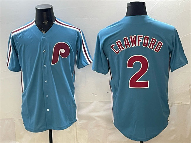 Philadelphia Phillies #2 Justin Crawford Blue HOLBERT Cool Base Stitched Jersey