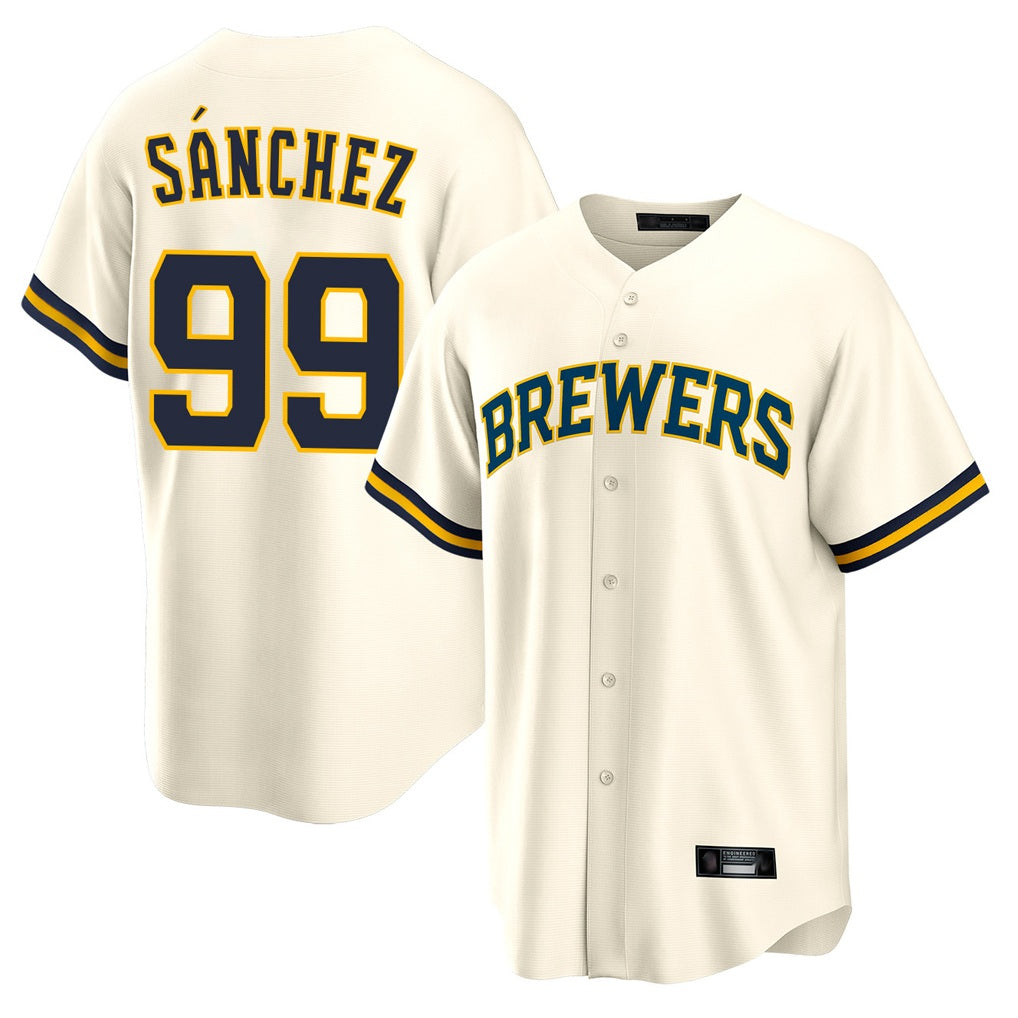 Milwaukee Brewers #99 Gary Sanchez Player Cream HOLBERT Home Game Stitched Jerseys