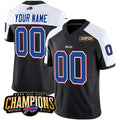 Custom B.Bills Active Player Black White HOLBERT 2023 F.U.S.E. AFC East Champions Ptach Stitched Jersey