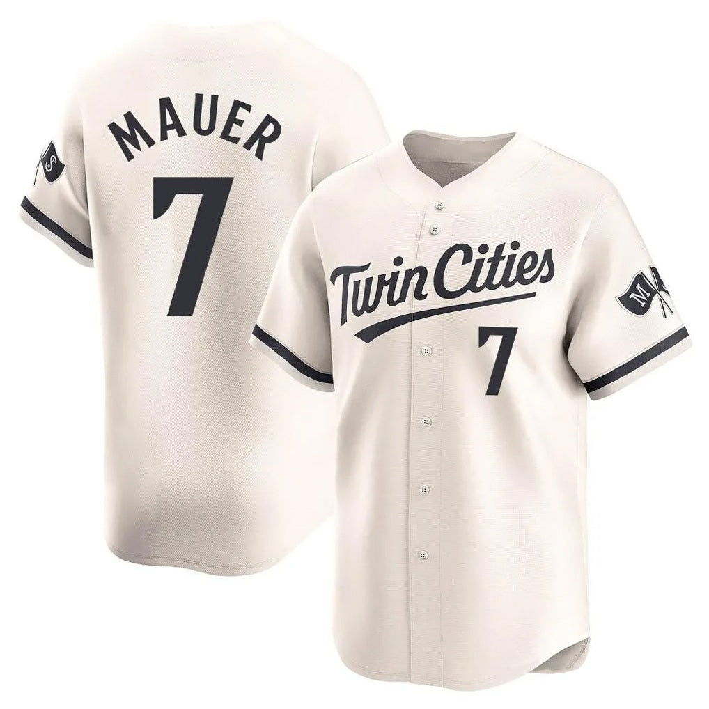 Minnesota Twins #7 Joe Mauer Player Cream HOLBERTHome Limited Stitched Jerseys