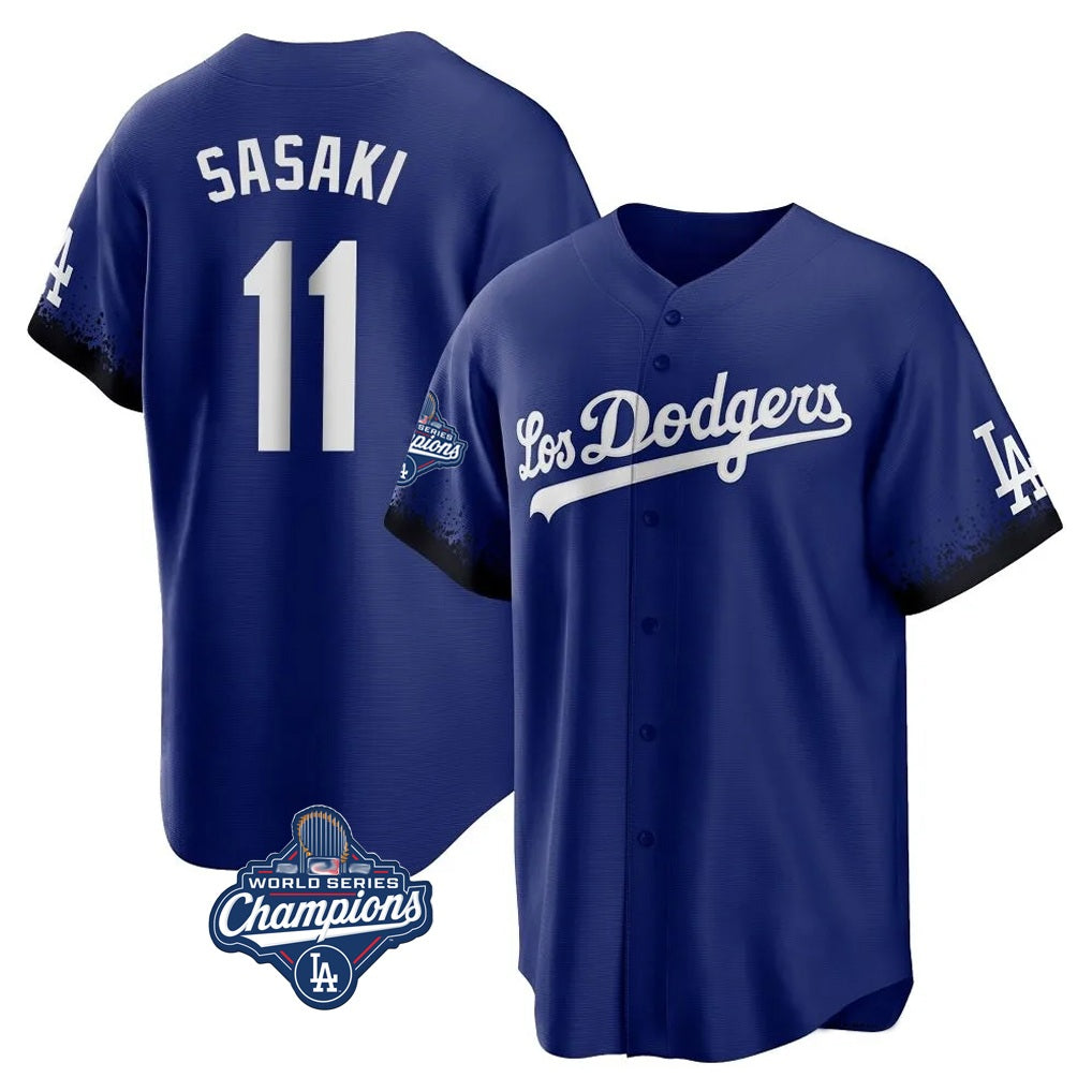 Los Angeles Dodgers #11 Roki Sasaki Player Royal HOLBERT World Series Meet City Connect Home Game Stitched Jerseys